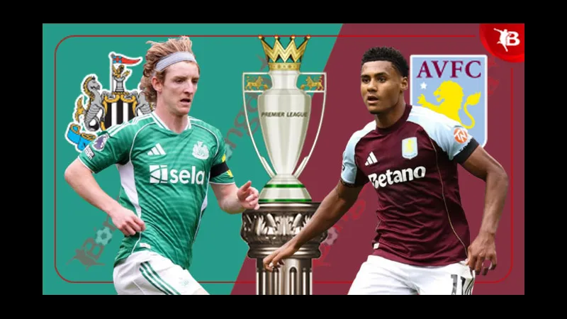 Cầu thủ Newcastle và Aston Villa tranh chấp bóng trên sân - Dự đoán phạt